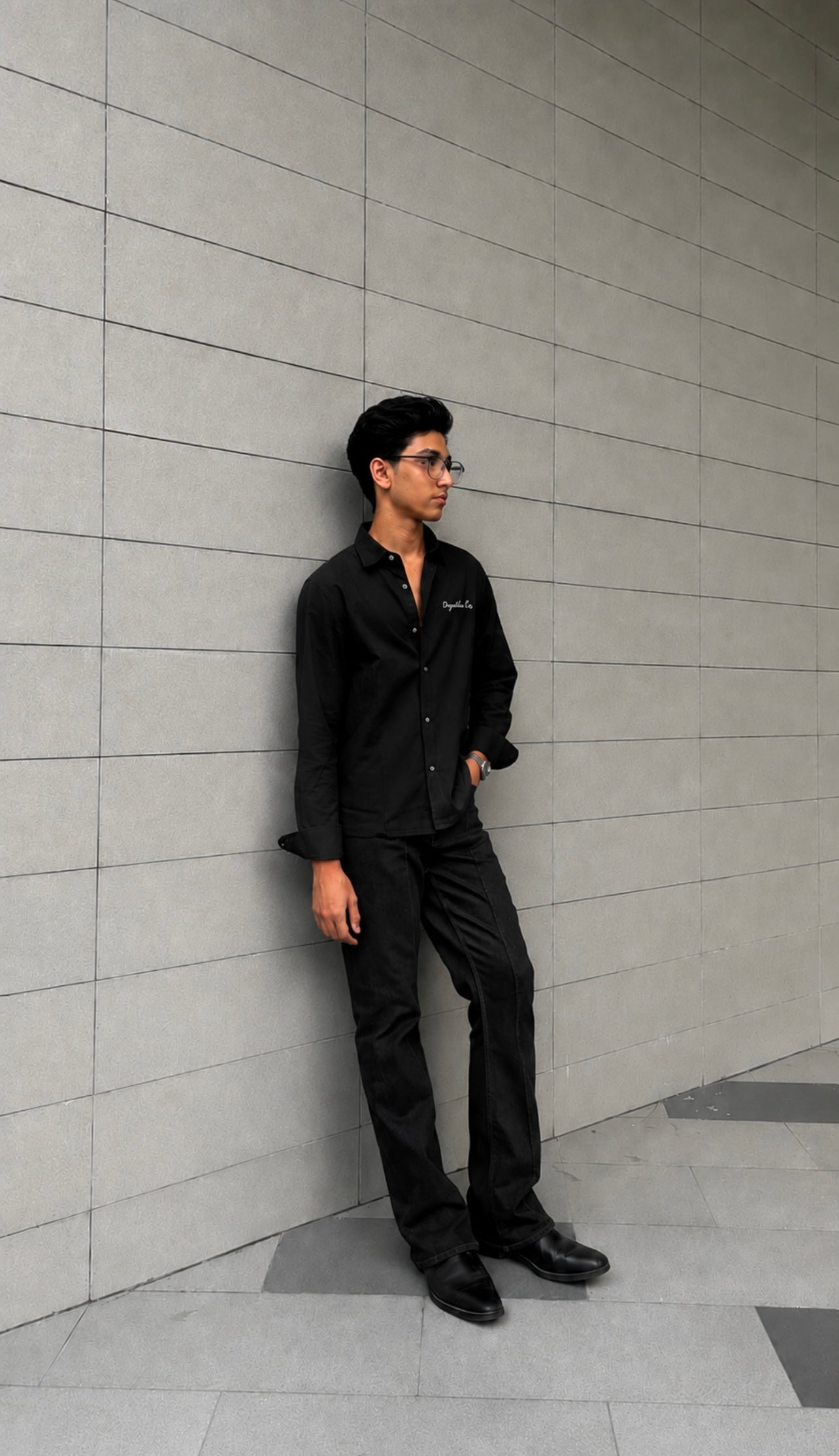Dripverse Long Sleeve Shirt- Black