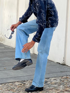 Straight Fit Baggy Pant-Sky Blue