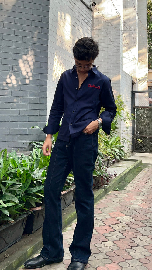 Dripverse Long Sleeve Shirt- Navy
