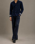 Hand Crafted Full Sleeve Shirt (Dark Navy)