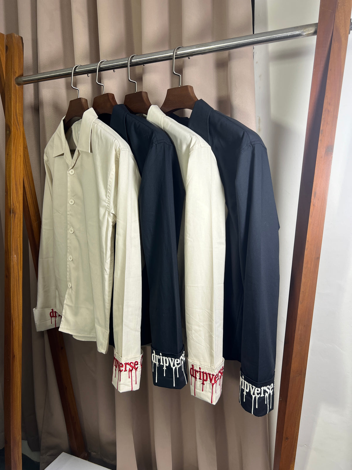 Hand Crafted Full Sleeve Shirt (Cream)