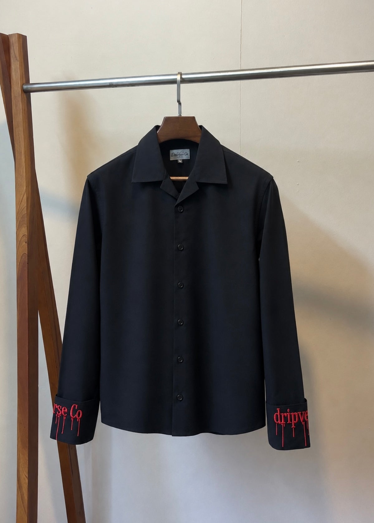 Hand Crafted Full Sleeve Shirt-black